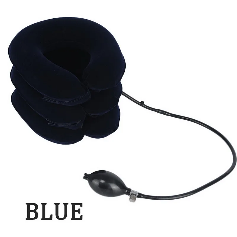 BLUE Горячая Распродажа, надувной шейный трёхслойный u-образный массаж с кашемировым воротником для домашнего использования - Цвет: BLUE
