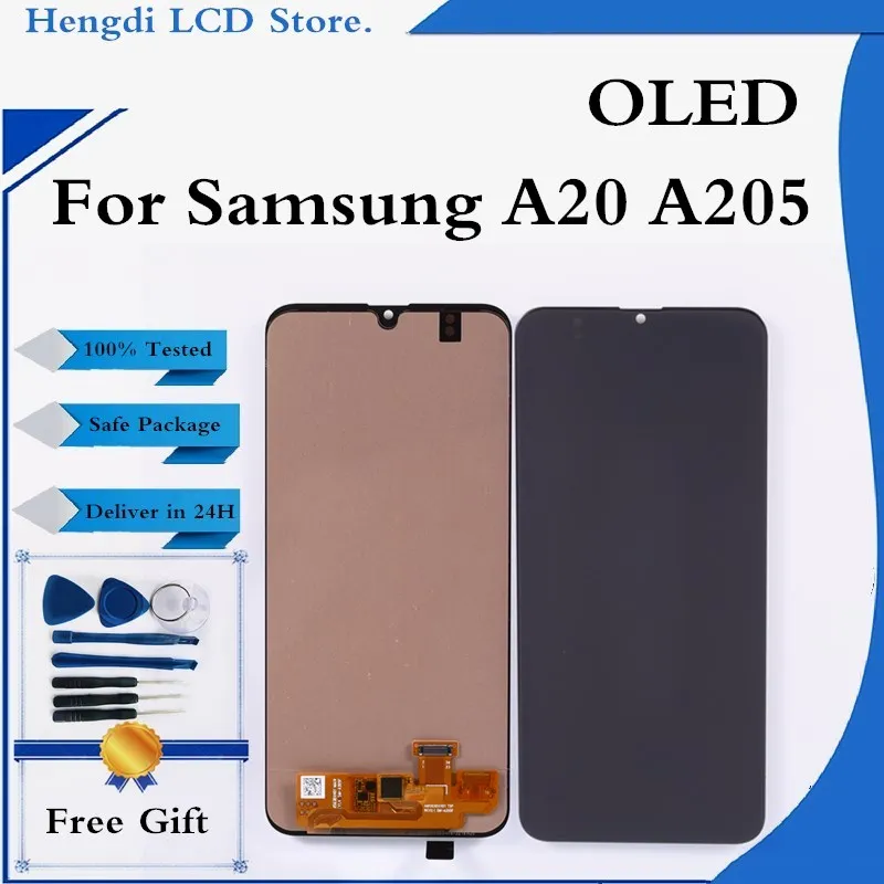 ЖК дисплей Amoled для Samsung A20 A205 A205F сенсорный экран с дигитайзером в сборе замена