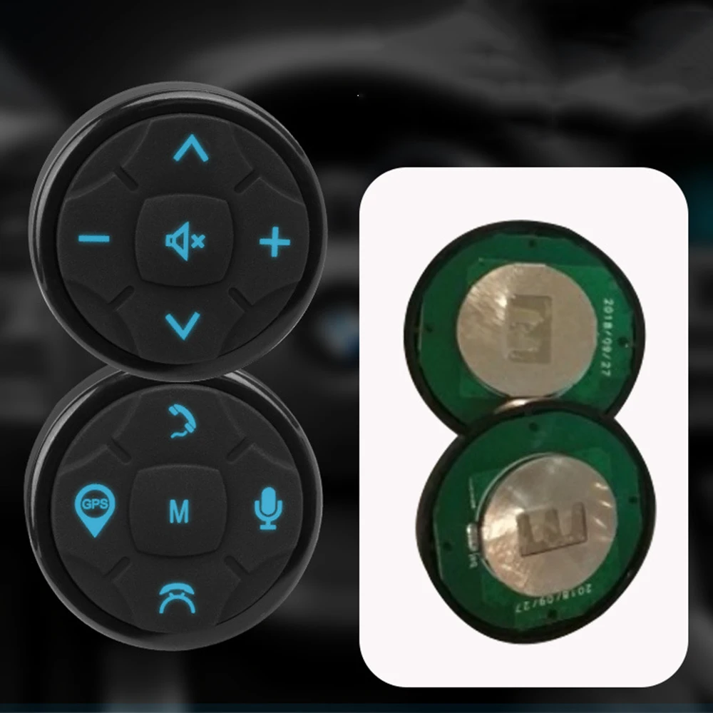

2pcs Car wheel remote square Control system Button steering control buttons Car Steering Wheel universal wireless navigation