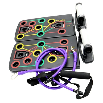 

Removable Push Up Stand Bars Kit Push-up Board + Handle + Tension Rope Portable Indoor Outdoor Fitness Equipment Workout Set Kit