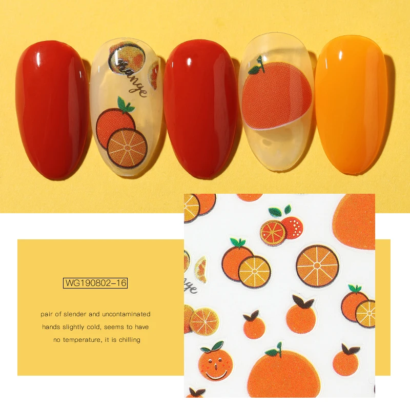1 лист фруктов кактус авокадо вишня стикеры 3D на ногти Nail Art Дизайн ногтей DIY аксессуары для ногтей украшения