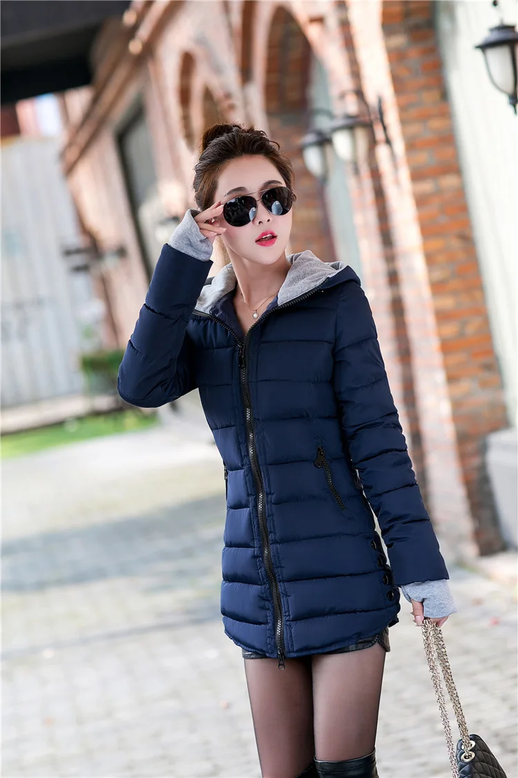 Winter Warm Cotton Jacket Women's Large Size Long Jacket New Ultra-light Slim Hooded Windproof Down Jacket Women's Jacket