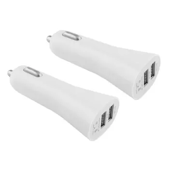 

Universal Aluminum Alloy Mini Horn Shaped Dual USB 2-Port Car Charger Adapter Socket 5V 3.1A for Phone Tablet