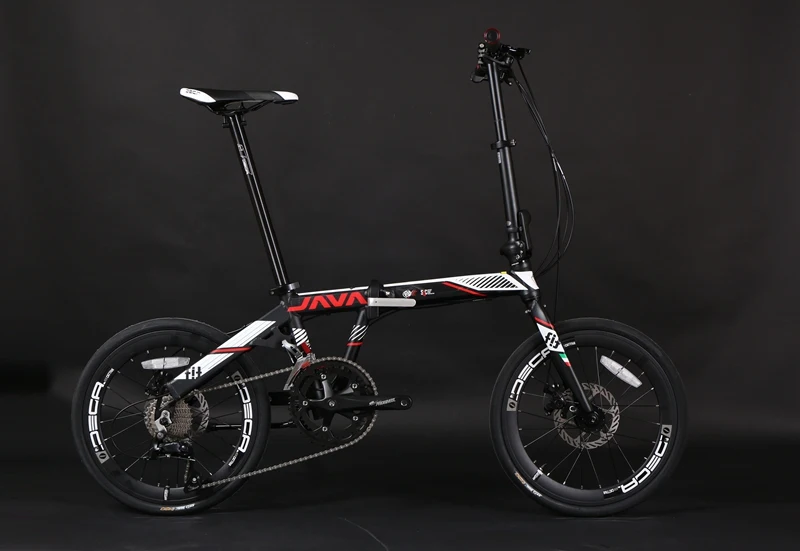 FIT-18-D Алюминиевый взрослый складной велосипед 2" 406 колеса 18 скоростей механический дисковый тормоз складной Uniex городской велосипед - Цвет: black whtie