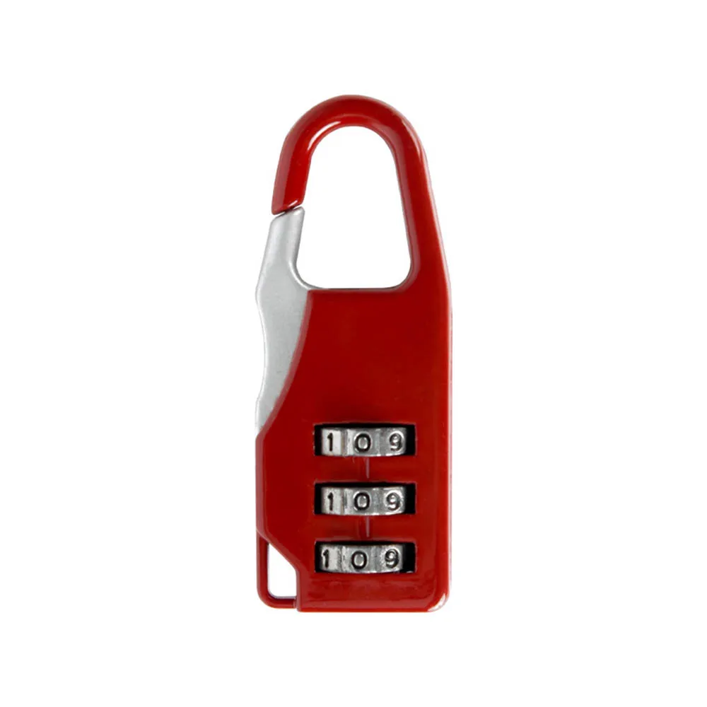 3 мини набора цифр код номер пароль Комбинация замок Безопасность Путешествия безопасности замок для багажа Замок для спортзала - Цвет: Red
