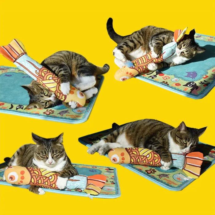 Домашнее животное кошка игрушка игрушки для кошек Catnip кошачья мята Кольца бумажные Подушка-Рыба Забавный товары для домашних животных E2S