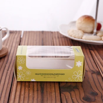 

1PCS Cupcake Egg Tart Box with Clear Window Deep Pink Rose Printing Lollipop Packing Box Decorative Items Household Gadgets