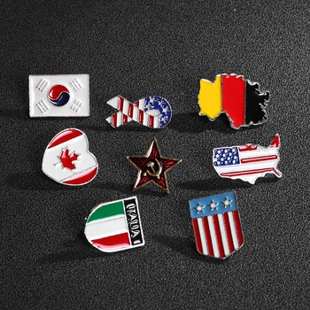 

Korea, Italy, Germany, United States, Canada countries flag badge, wholesale