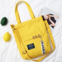 Новая стильная женская Холщовая Сумка с одним плечом, простая универсальная трендовая Женская парусиновая Диагональная Сумка