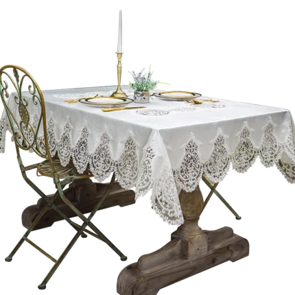 Европейская роскошная вышитая скатерть, стол, обеденный стол, покрытие, золотой бархат, скатерть, идиллический кружевной журнальный столик