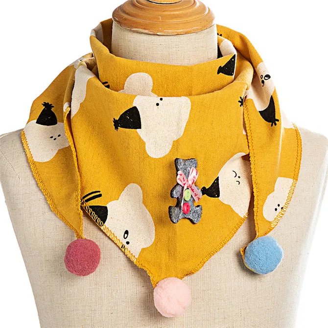 Весенне-осенний детский мультяшный шарф, хлопковые детские теплые шарфы, детский шарф с круглым вырезом для мальчиков и девочек, милый носовой платок для детей - Цвет: 8
