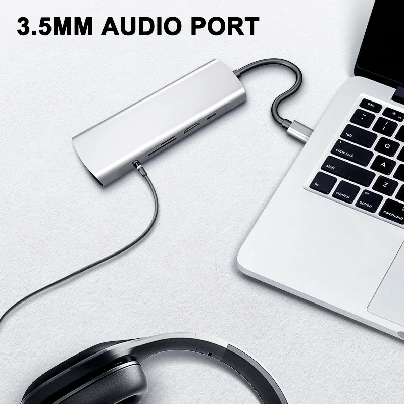 Набор контактов для тестирования 10 в 1 Тип C на HDMI VGA USB Hub устройство для считывания с tf-карт для портативных ПК адаптер конвертер компьютер ND998