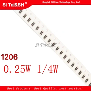 

100PCS 1206 SMD Resistor 1% 100K ohm chip resistor 0.25W 1/4W 104