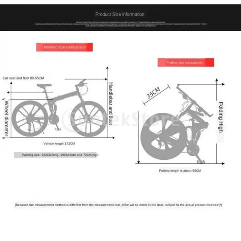 Women Men Folding Mountain Bike MTB Commuting Bicycle Integrated Wheel Road Town Tour Bikes Basket Commuters Urban Cycle 26inch