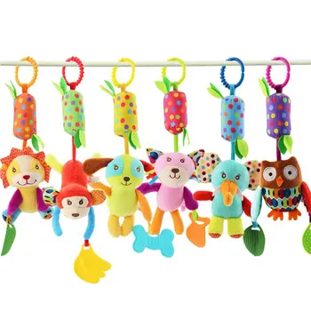 

Hanging Baby Toy Soft Hanging Rattle Crinkle Squeaky Sensory Learning Toy Infant Newborn Car Seat Bed Hanging Wind Chime