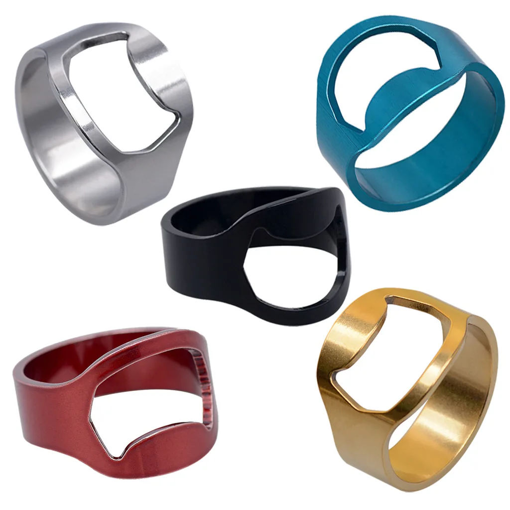 

Ring-Shape Opener Multi-Function Stainless Steel Colorful Beer Bottle Opener Diameter 22mm Suitable Finger Wear Kitchen Supplies