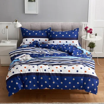 

Cartoon Little Dots Bed Linen Set Sheets Duvet Cover Quilt Cover Pillowcase 4pcs/set Students Kids Pink Bedclothes Bedding Set