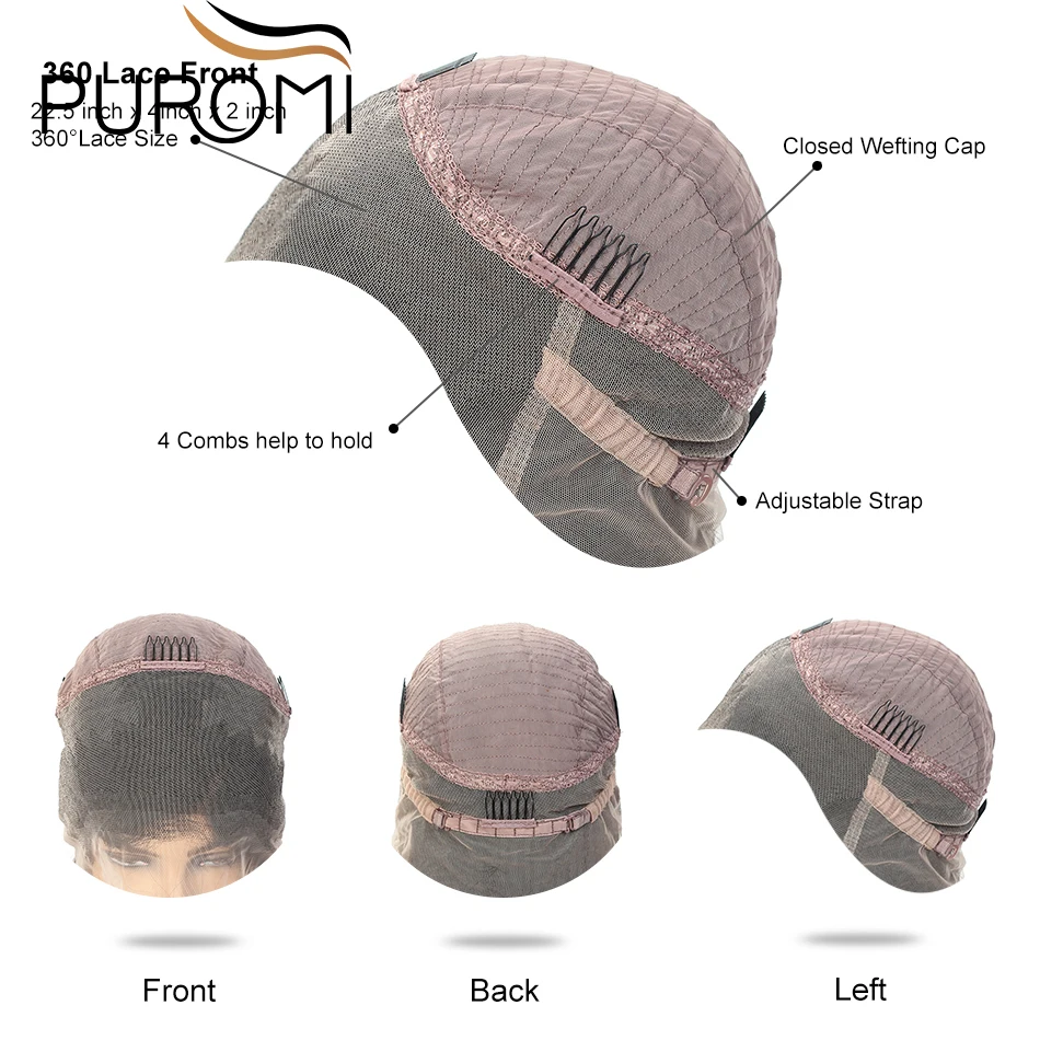 Puromi 130% плотность прямые кружевные фронтальные человеческие волосы парики для черных женщин волосы remy перуанский парик на кружевной основе 360 кружевных фронтальных париков