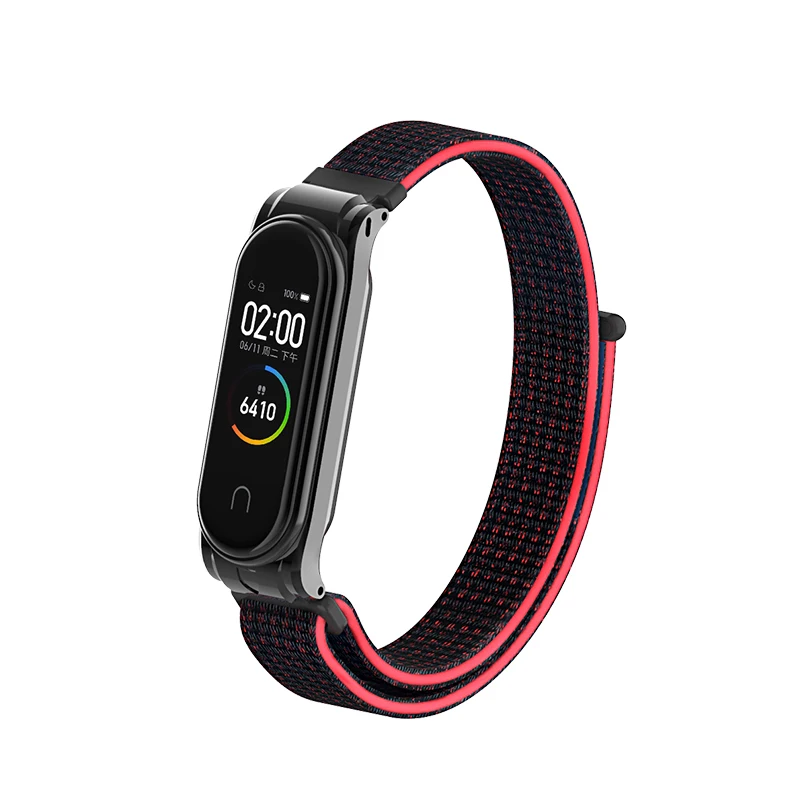 Нейлоновый ремешок-петля для mi band 4/3, металлический ремешок из нержавеющей стали для Xiaomi mi, ремешок 4/3, браслет mi Band 4/3, браслеты