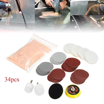 

34pcs/Set Deep Scratch Remover Car Glass Polishing Kit Cerium Oxide Powder Sanding Disc JA55