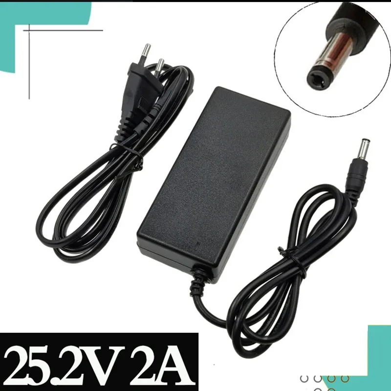 25.2V 2A charger for 7 series 21.6v 22.2v lithium ion battery pack DC5525 Connector charger adapter battery charger battery charger adapter