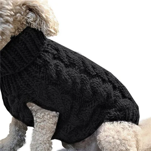 Разноцветные Милые товары для домашних животных вязаный джемпер свитер зимняя теплая одежда для щенков свитер для собак собачий пуловер Одежда для собак - Цвет: Black