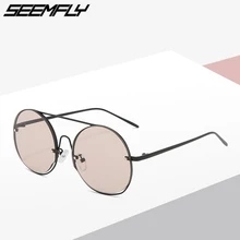 Seemfly, винтажные круглые солнцезащитные очки, для женщин и мужчин, фирменный дизайн, солнцезащитные очки, женские очки, UV400, оттенки, Gafas Feminino Oculos De Sol