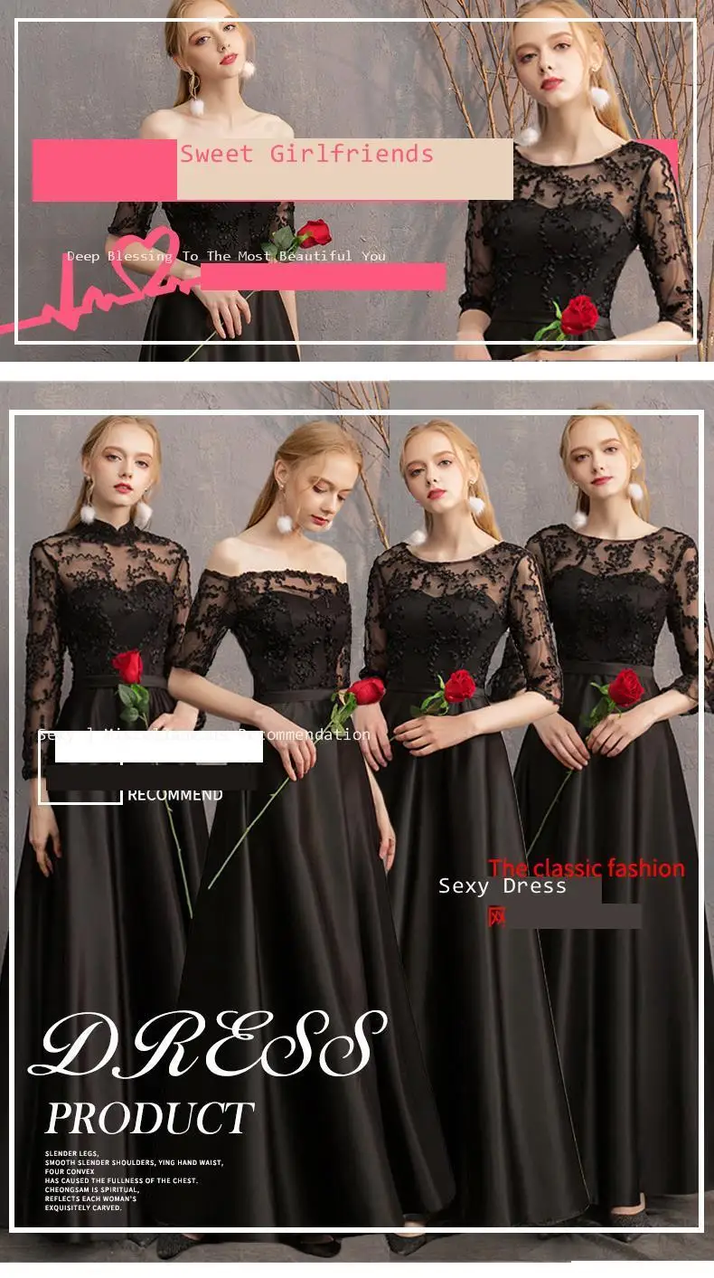 Mingli Tengda/черные кружевные платья подружки невесты с вырезом и рукавами 3/4 цвета хаки; длинное платье для свадебной вечеринки; платье подружки невесты трапециевидной формы