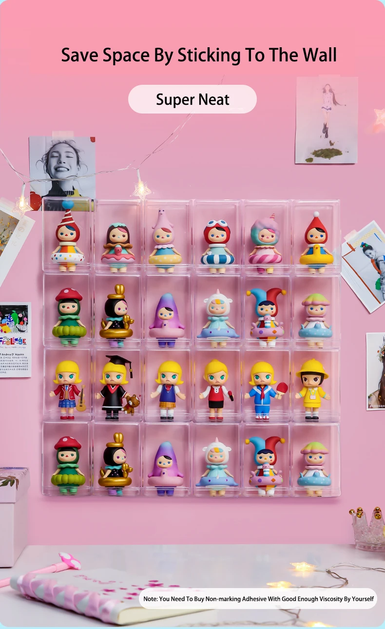 Toy Storage Box Anime Figure Rack Dustproof Transparent Plastic Single Display Cabinet Doll Organizer Gifts for Child and Friend