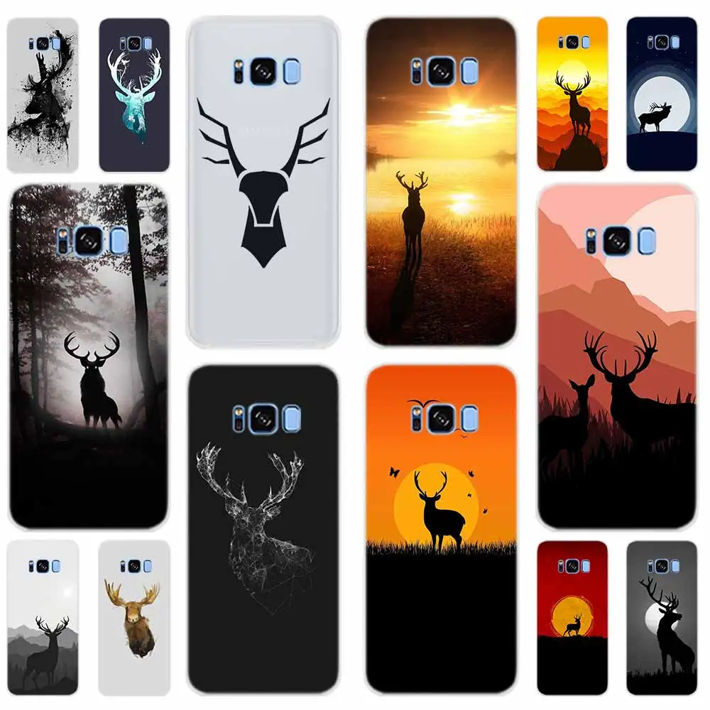 Phone Case Cover For Samsung Galaxy S7 Edge S8 S9 S10 S11 S20 S21 Plus Ultra Lite E deer Minimalistic animals | Мобильные телефоны