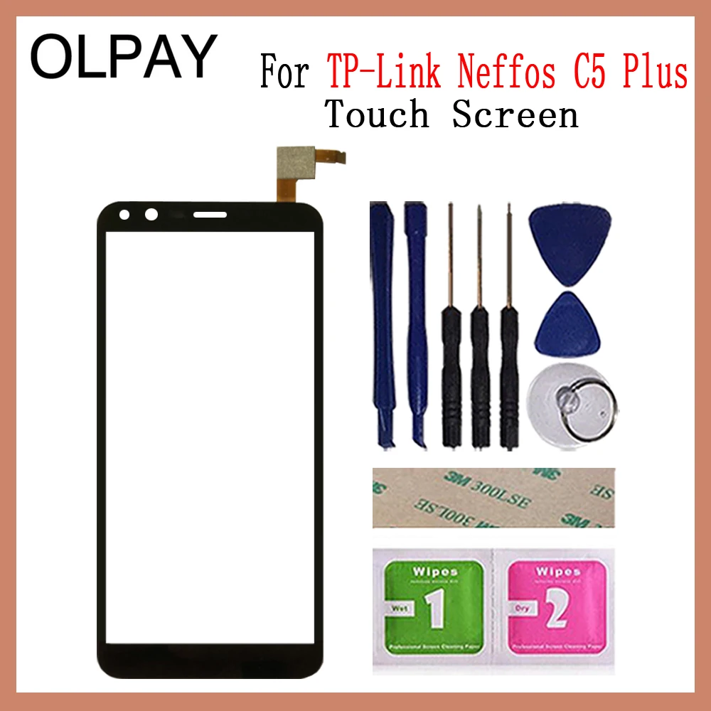OLPAY 5,3" сенсорный экран для TP-Link Neffos C5 Plus сенсорный экран дигитайзер Панель переднее стекло объектив сенсор инструменты клей+ салфетки