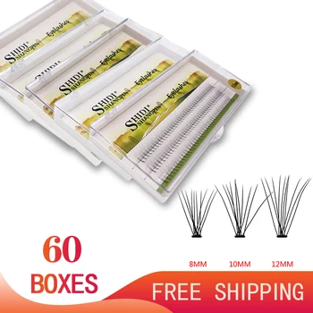 

wholesale 10/60 boxes individual lashes extension natural eyelash bunche 60pcs professional makeup cluster false EyeLashes 3d