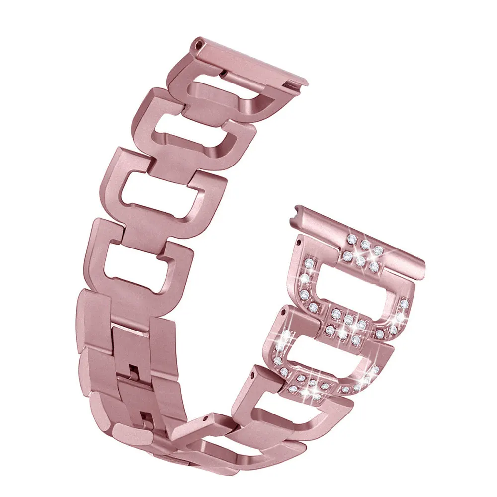 Rose Pink 22 мм Универсальный ремешок для часов Quick Release металлический браслет из нержавеющей стали ремешок для SUUNTO 3 пояс для фитнеса для Garmin Venu - Цвет: Rose Pink