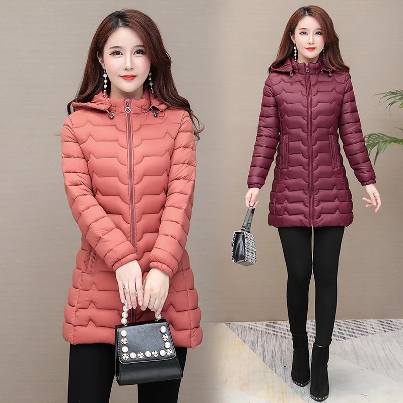 

Cotton-padded Female, Medium-length Light Cotton-padded Jacket, Slim Down Cotton-padded Jacket Coat, Women Winter Coat