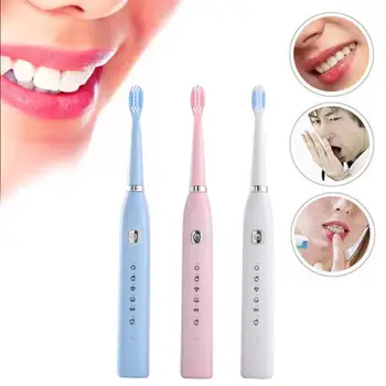 

Electric Toothbrush Six Gear USB Charging Soft Hair Waterproof Sound Wave Vibration Home Adult Couple Toothbrush Soft Hair