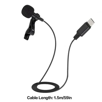 

Mini Microphone Collar Lapel Type-c Clip-on Phone Microphone for Singing Interview Recording