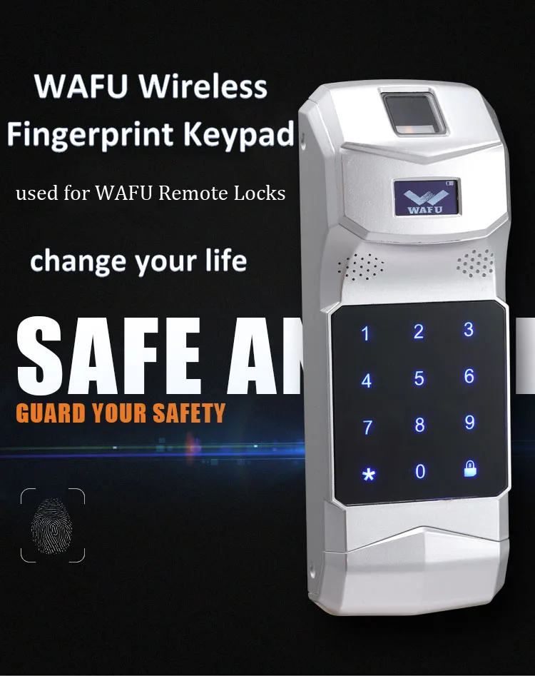 WAFU беспроводная панель дверного замка для отпечатка пальца пароль управление Лер 315 МГц для дистанционного управления WAFU смарт-дверь LockWF-008/WF-018
