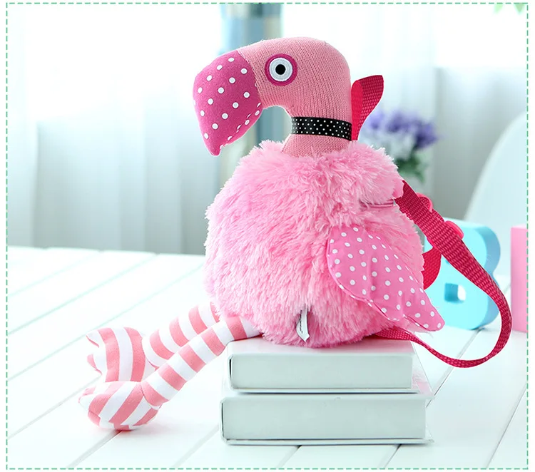 45 см мультяшный плюшевый рюкзак Фламинго милый розовый плюшевый наплечный мешок для девочки мягкая плюшевая кукла в виде животного детская игрушка подарок на день рождения