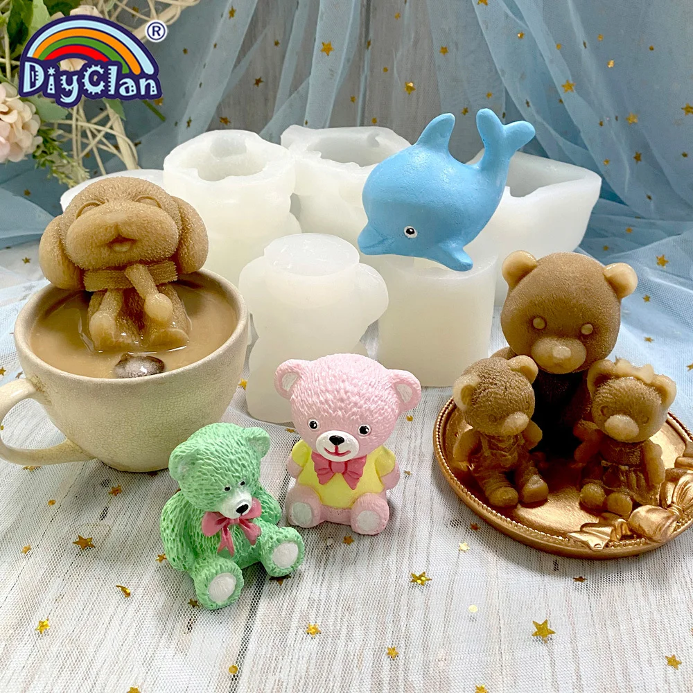 3D Teddy Bear Chocolate Silicone Mold For Cake Epoxy Resin Craft Making Bear  Ice Cube Mold For Coffee Drink Ice Cream Decor - AliExpress