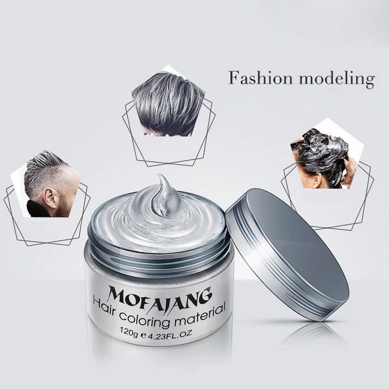 Mofajang 2 шт стильные продукты для укладки волос краска для волос Восковая краска одноразовая формовочная паста краска для волос воск макияж фиолетовый и белый