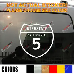 Межгосударственный 5 (I-5) Калифорнии шоссе наклейка Стикеры винила автомобиля выберите размеры изделие без bkgrd