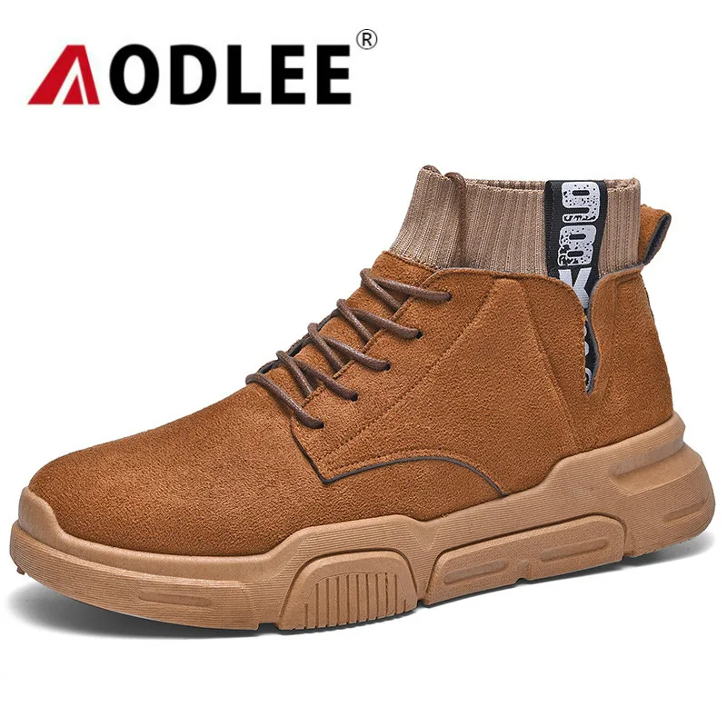 Martin Boots Men British Style Simple Outdoor Fashion Shoes Comfortable Breathable Non-slip Hard-wearing Botas Hombre AODLEE |