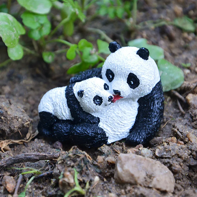 8 Pcs Harz Mini-Panda-Ornament Tierfiguren Zum Sammeln Panda