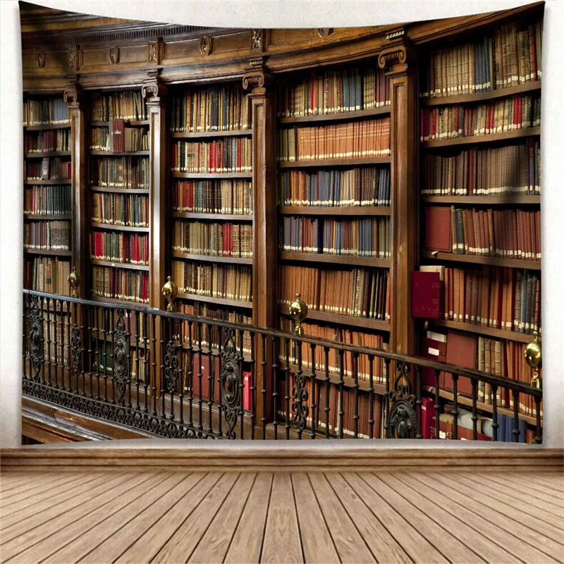 Vintage-bookshelf-hang-cloth-living-room-bedroom-tapestry-decorative-painting-Hanging-Wall-Floral-Tapestry-Boho-Tapestry (2)