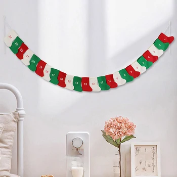 

New Design Christmas Pendant Hanging Ornaments Socks Countdown Advent Calendar Christmas Party Gift Novelty Socks