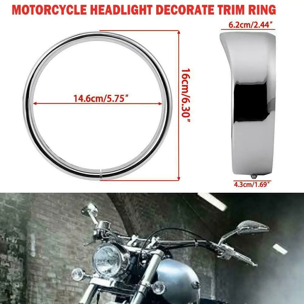 5,7" 5 3/4 дюймов козырек стиль отделка для передней фары кольцо для Harley Sportster 883 XL883 1200 низкая XL1200L Dyna Softail железо 883 XL