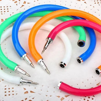 

6Pcs/Set Creative Flexible Ball Pen Cute Soft Plastic Bangle Bracelet Ballpoint Pen School Office Gifts Supplies Promotional Pen