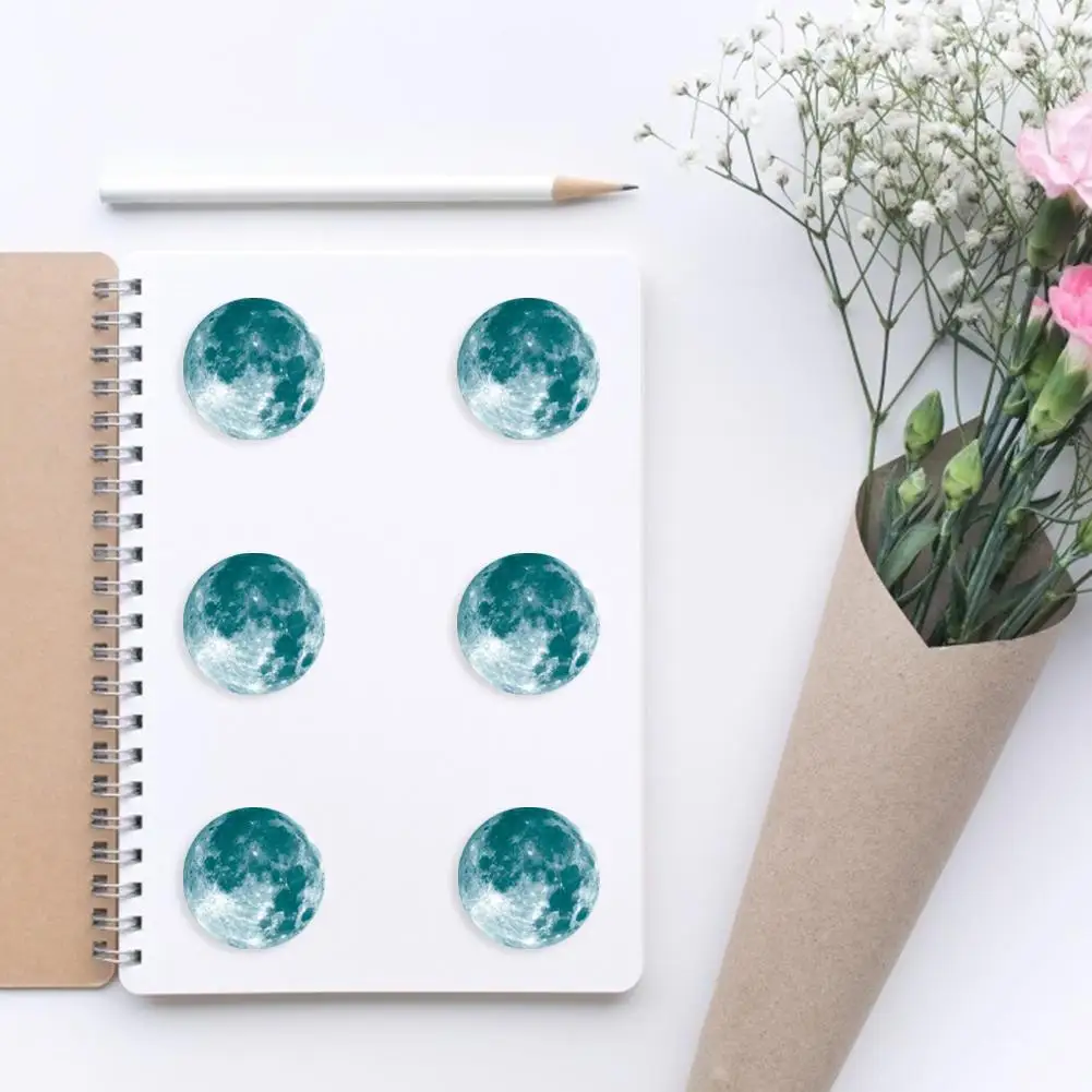 3D Moon Planet Green Luminous DIY Wall Sticker Kids Bedroom Living Room Decoration Waterproof Photography Background