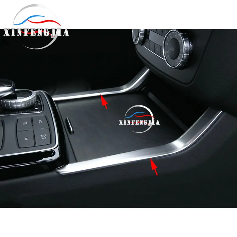 Для Mercedes-Benz GL ml GLE GLS Class W166 X166 2 шт нержавеющей центр переключения передач боковая полоса держатель чашки узкая Накладка для отделки