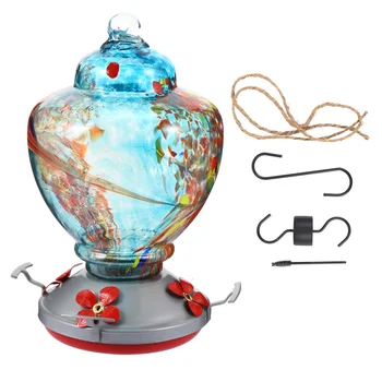 

1Pc Birds Feeder Glass Hummingbird Feeder Bird Food Container for Garden